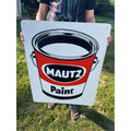 Vintage Mautz Paint Tin Metal Advertising Store Display Sign