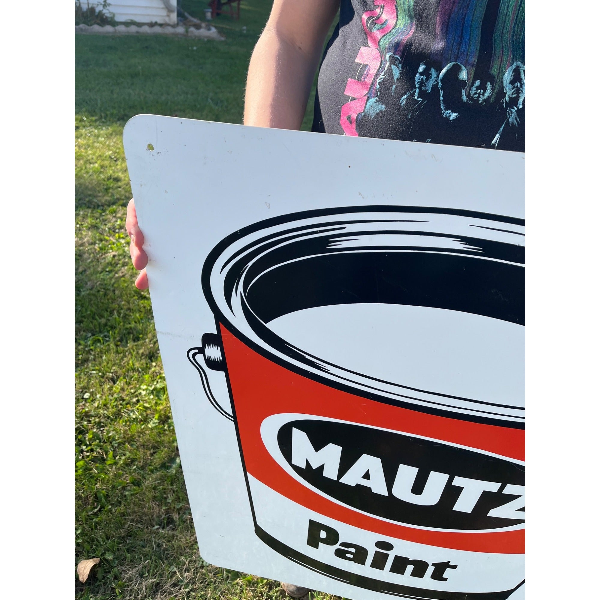 Vintage Mautz Paint Tin Metal Advertising Store Display Sign