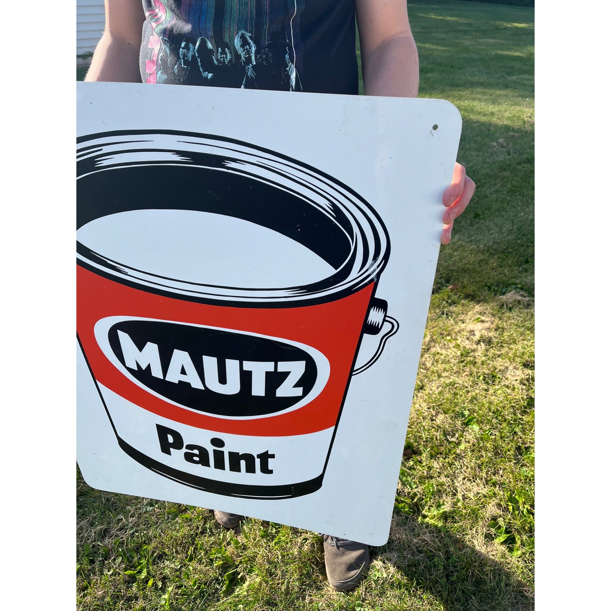 Vintage Mautz Paint Tin Metal Advertising Store Display Sign