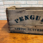 Vintage Penguin Spring Beverages Wauwatosa, Wisconsin Scarce Wooden Soda Crate Case