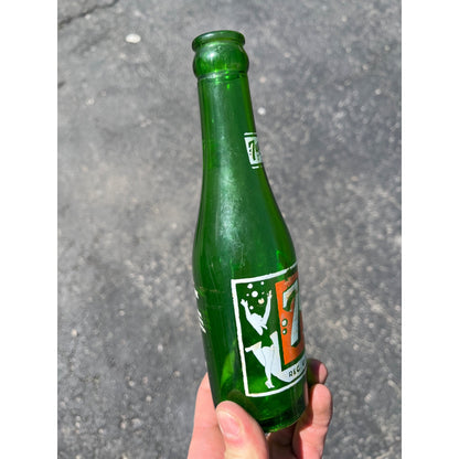 Vintage 7Up Seven-Up Glass Soda Bottle 7oz Swimmer Girl Johnson City TN