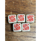 Vintage Poker Game Dice Six-Sided White Dice Five Total Queen Jack King Spade