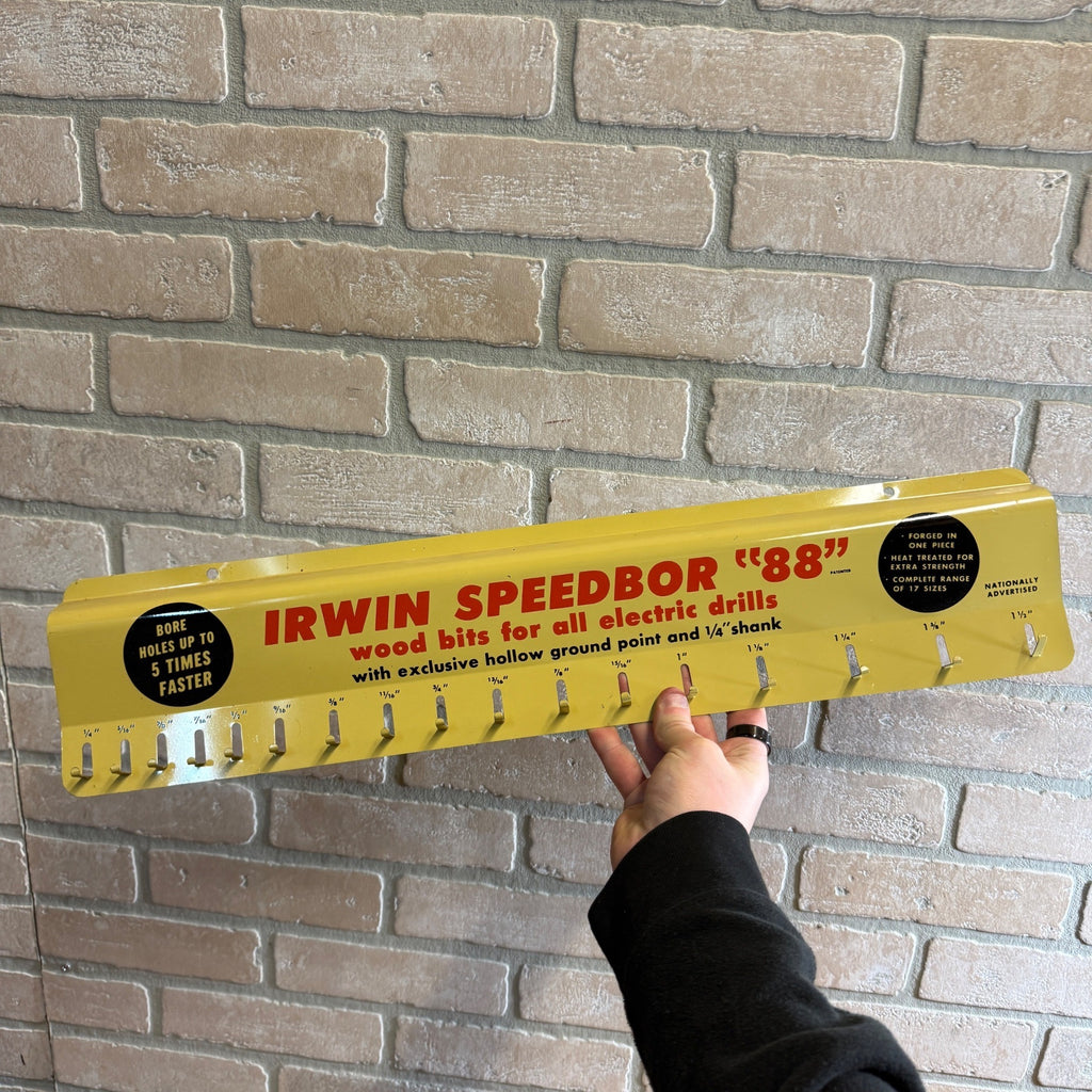 Irwin Speedbor Drill Bits Tin Store Display Advertising Sign Wall Mount