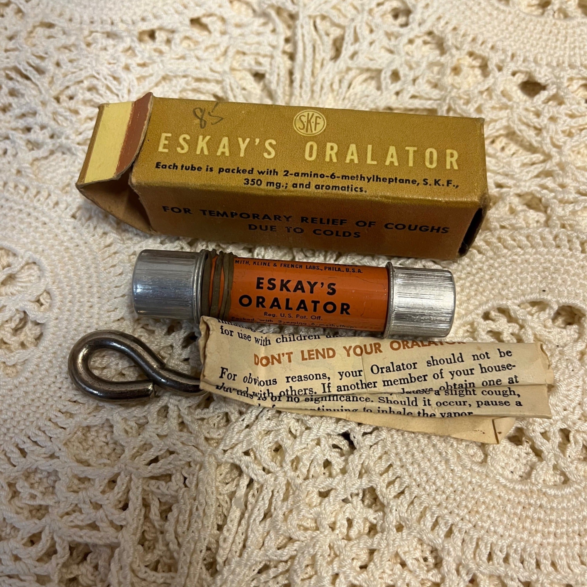 Vintage Smith Kline & French Laboratories Eskay's Oralator Cough Medicine Drug Store
