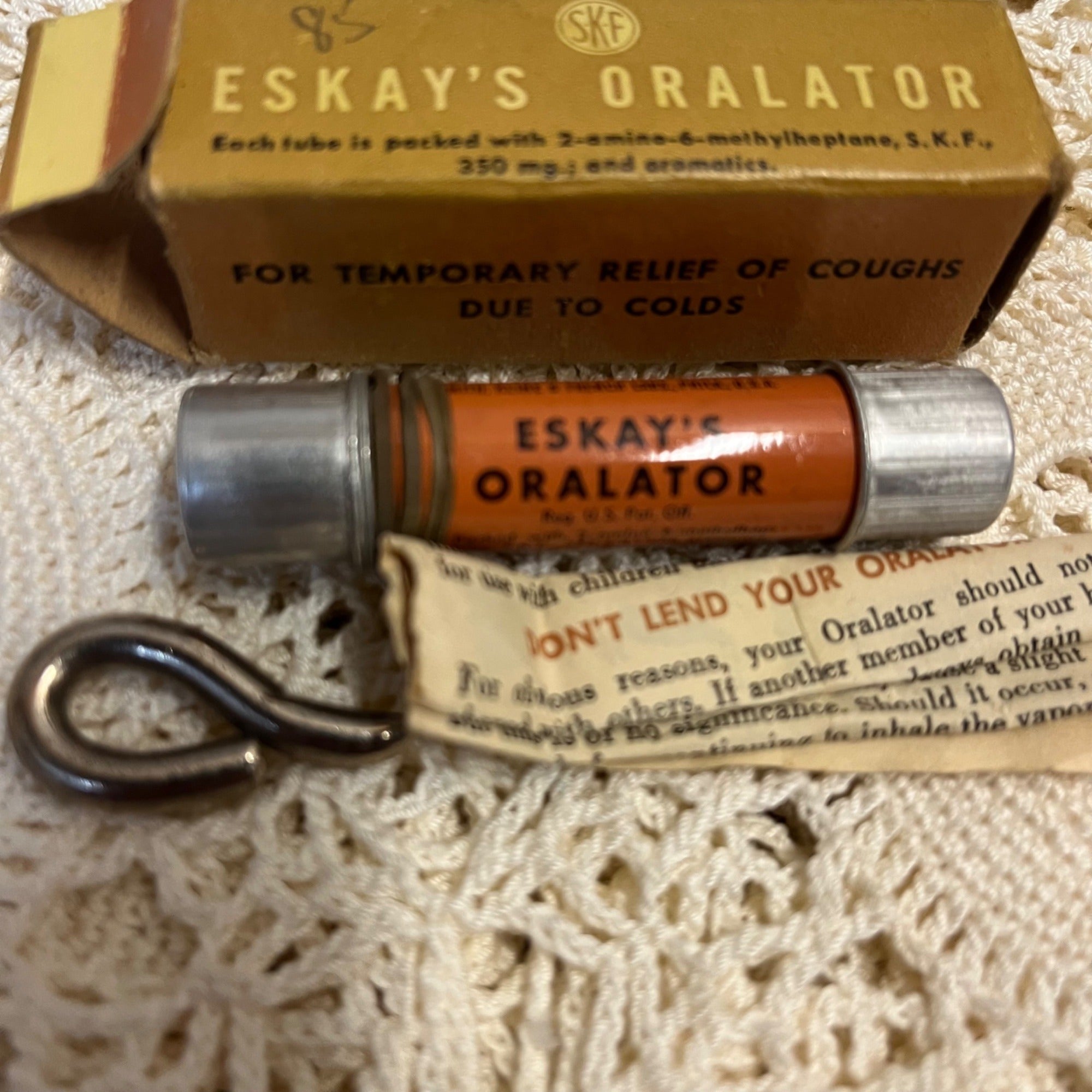 Vintage Smith Kline & French Laboratories Eskay's Oralator Cough Medicine Drug Store