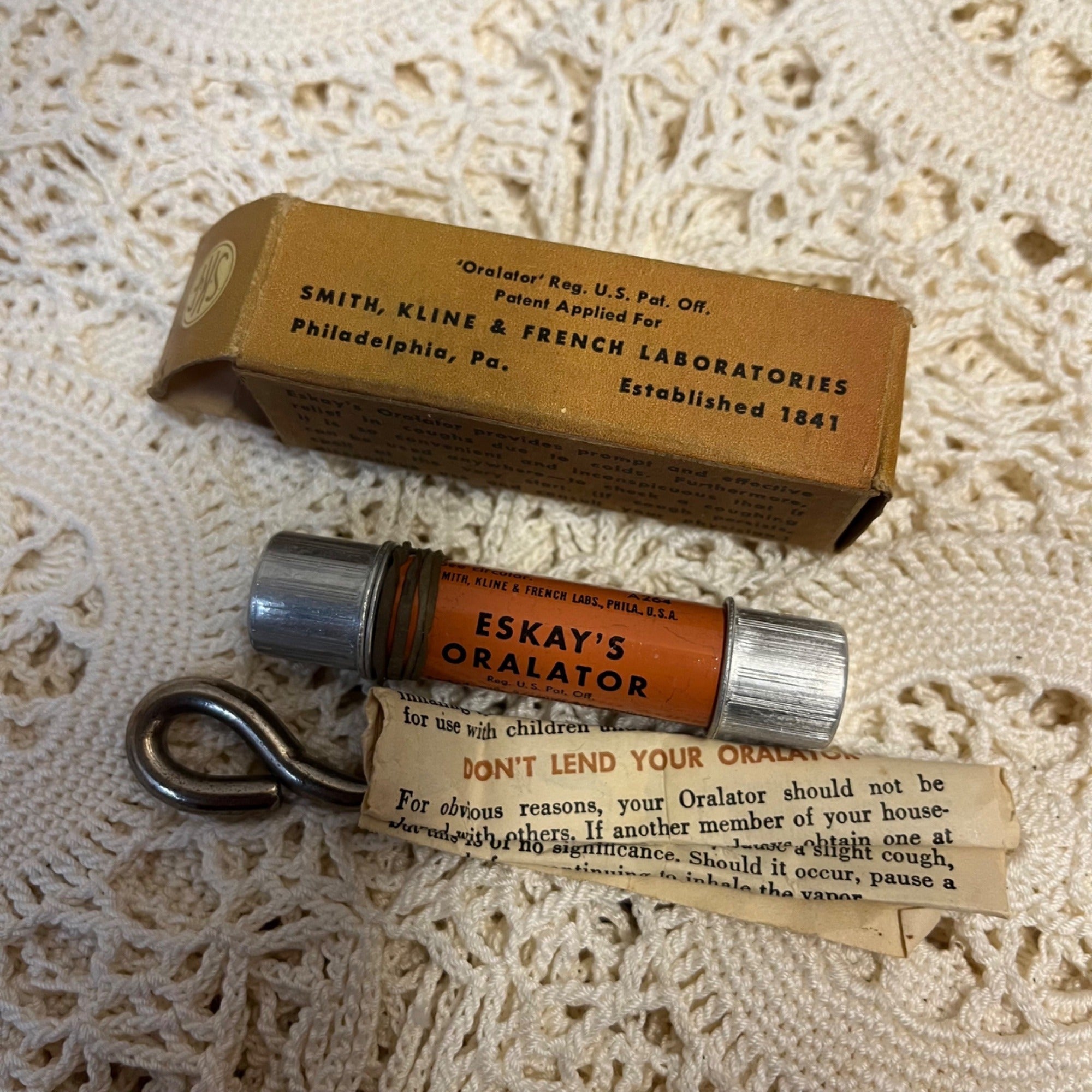 Vintage Smith Kline & French Laboratories Eskay's Oralator Cough Medicine Drug Store