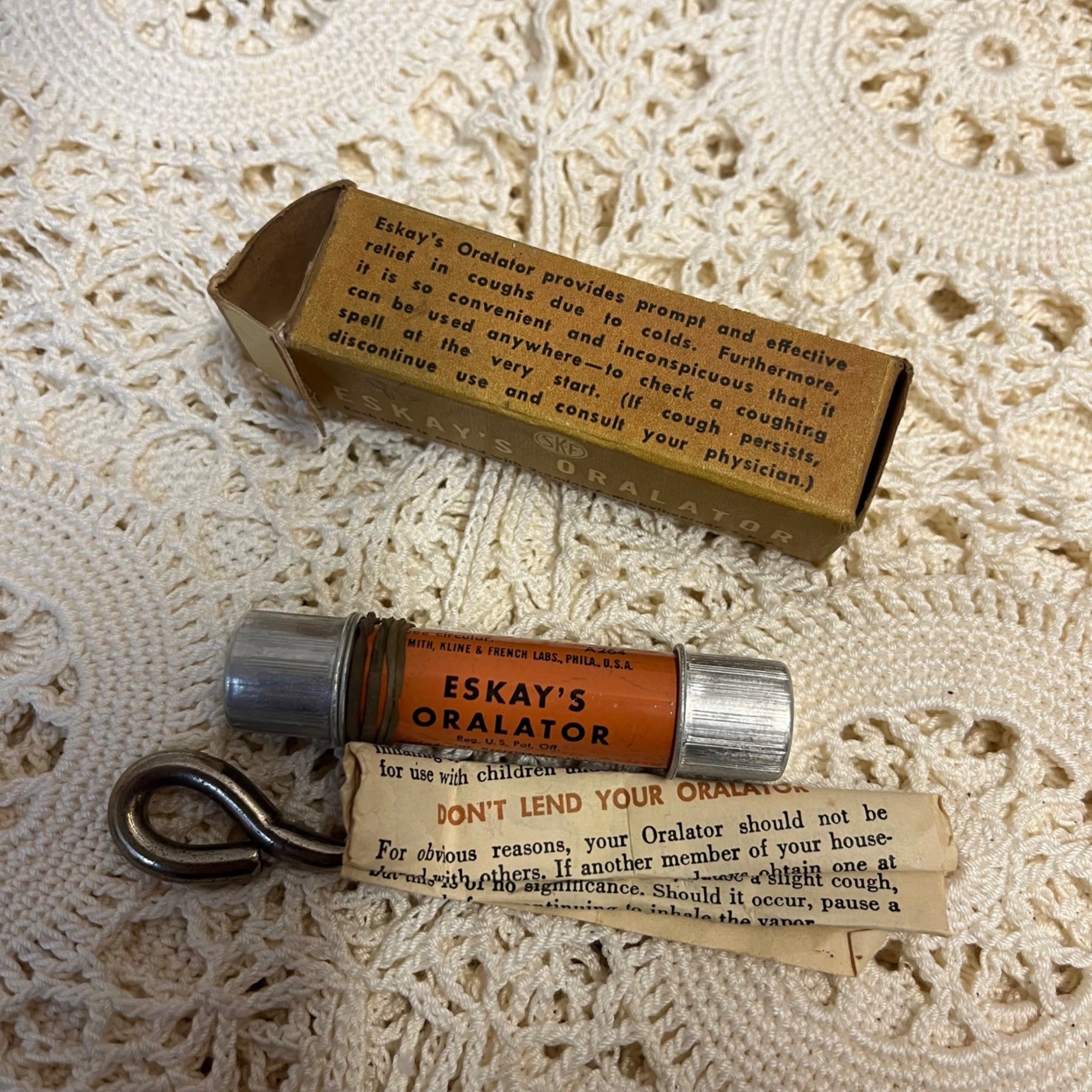Vintage Smith Kline & French Laboratories Eskay's Oralator Cough Medicine Drug Store