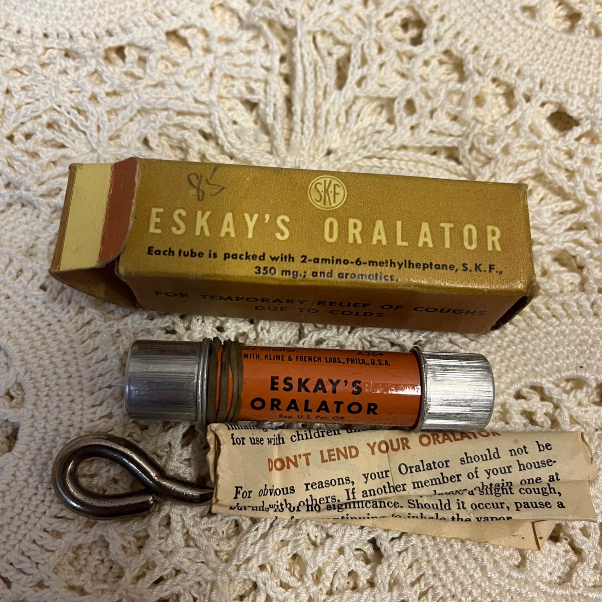 Vintage Smith Kline & French Laboratories Eskay's Oralator Cough Medicine Drug Store