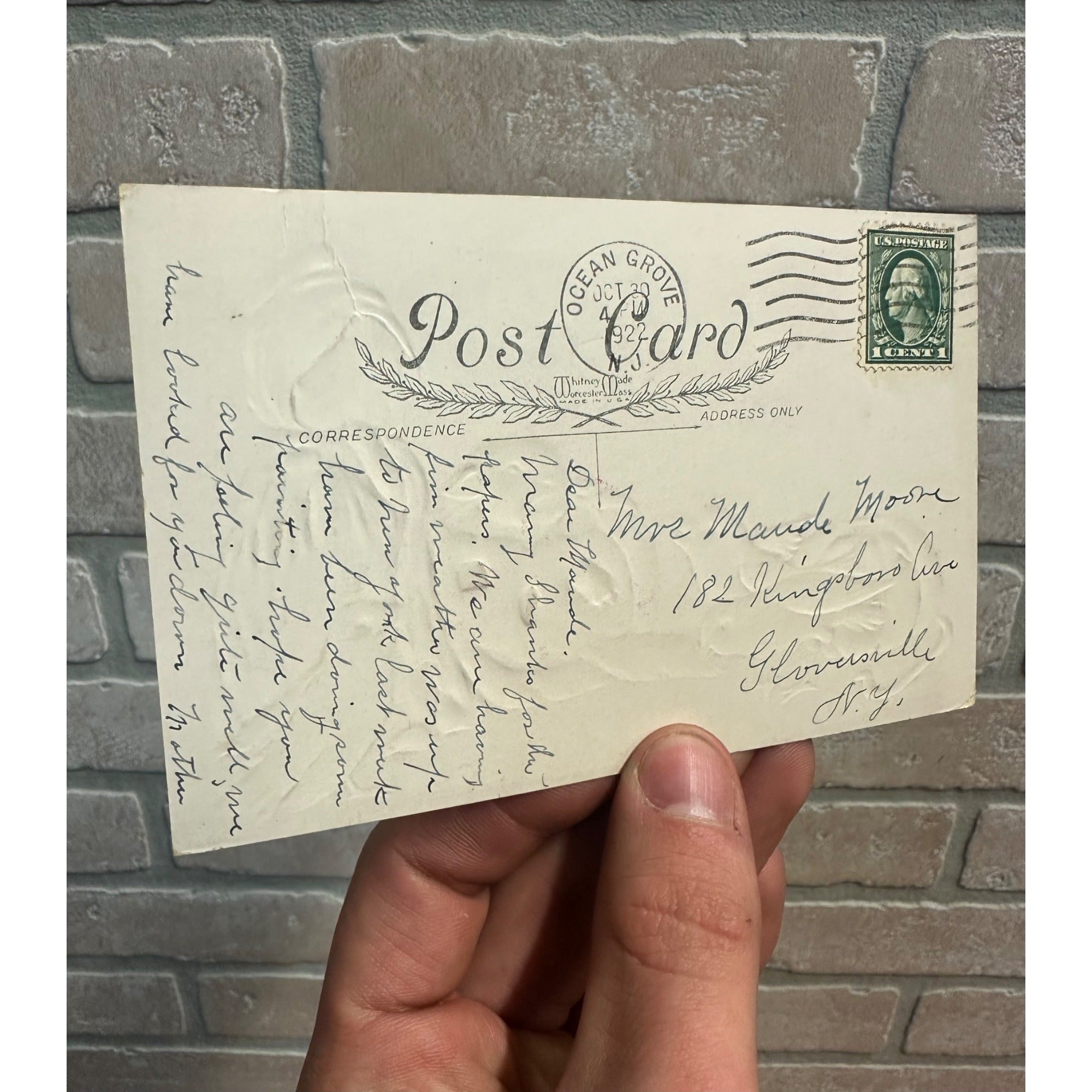 Vintage Halloween Whitney Postcard Black Cat JOL Crows Ravens Ghost Boy