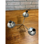 Vintage MCM Gabis Sweden Stainless Steel Triple Candle Stick Holder