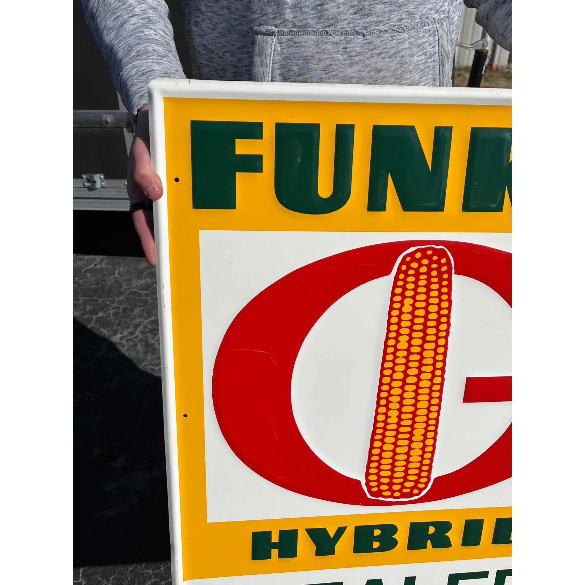 Vintage Funk's G Hybrid Corn Seed Dealer Sign Farm Agricultural Corn