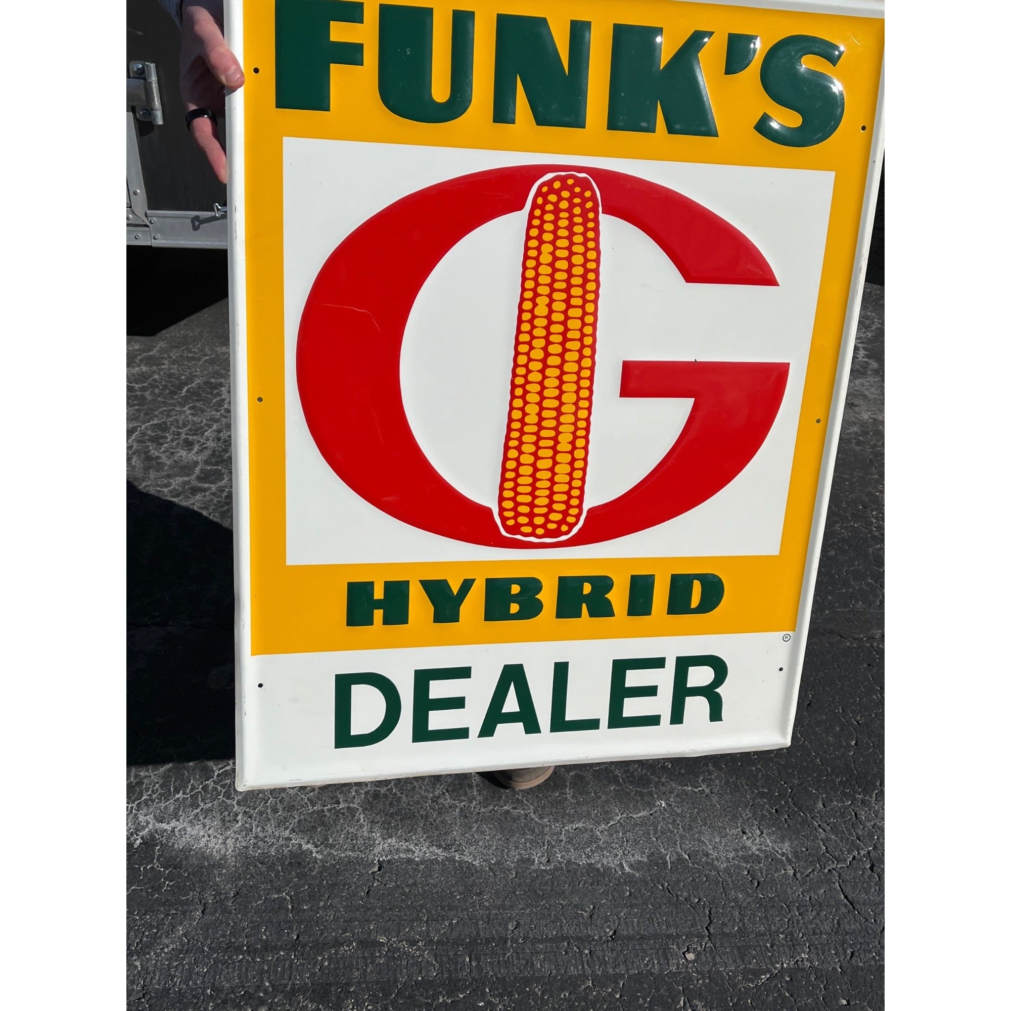 Vintage Funk's G Hybrid Corn Seed Dealer Sign Farm Agricultural Corn