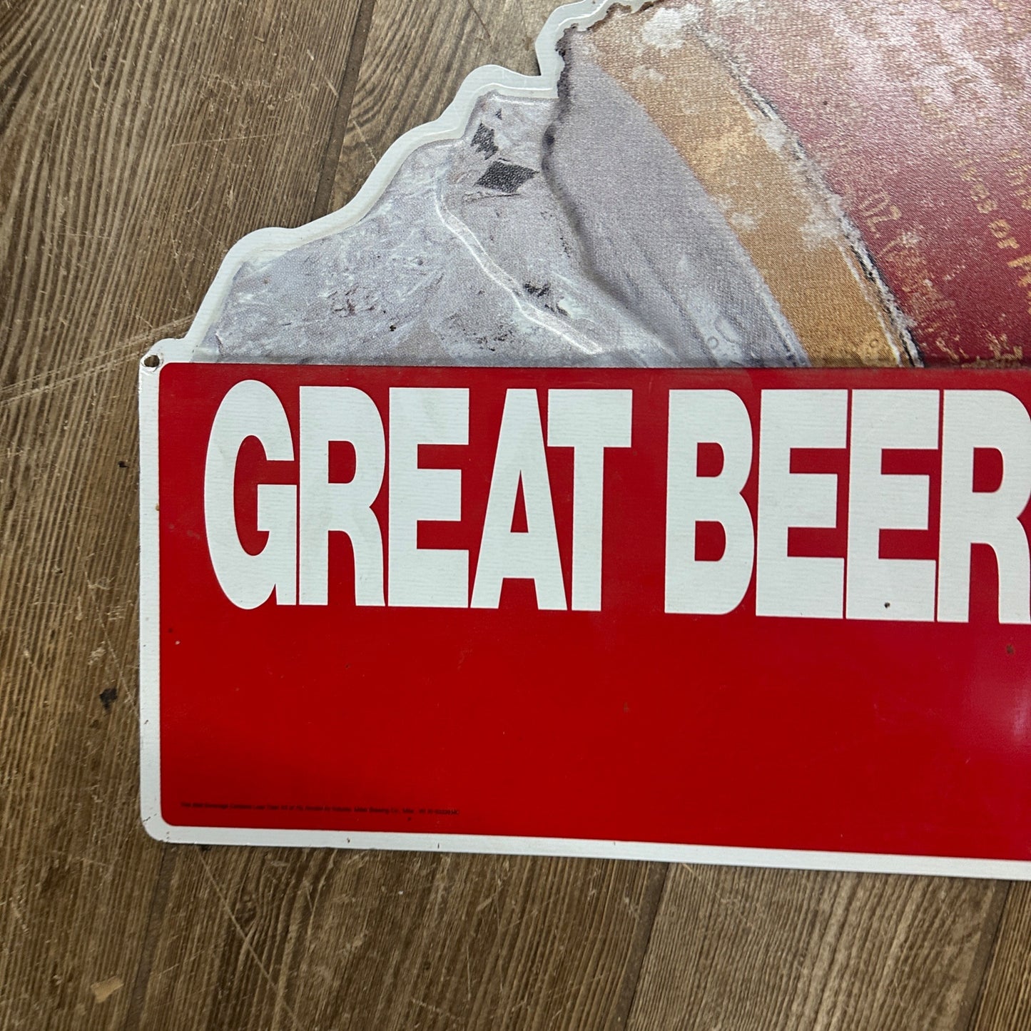 Vintage Sharp's Miller Great Beer Taste Anytime Keep Your Edge Tin Sign Bar