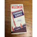 Vintage 1930s Wisconsin Standard Oil Red Crown Gas Service Station Road Map WI