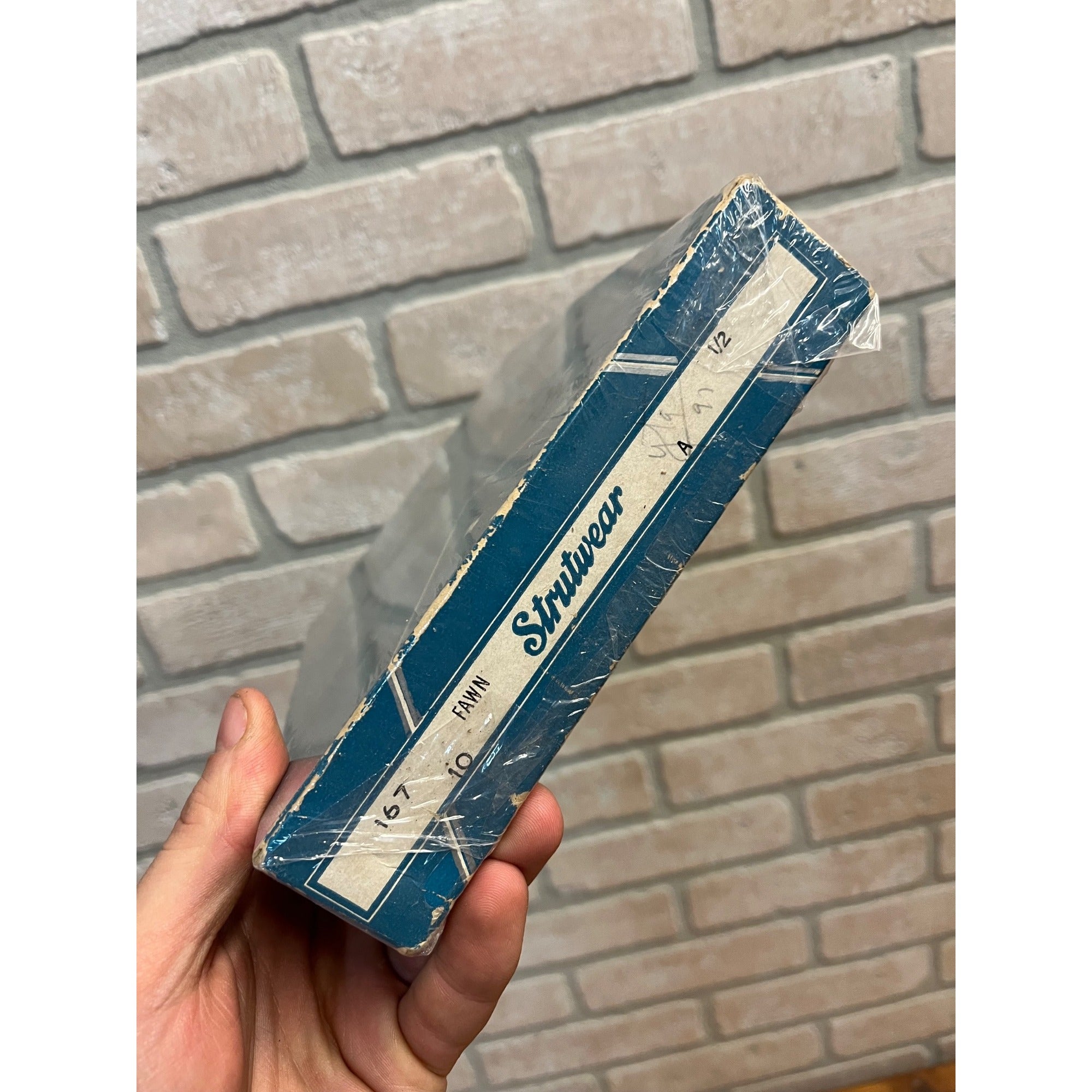 Vintage Strutwear Hosiery Stocking Empty Store Display Box 1930s Blue Silver