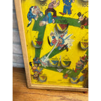 Vintage 1930s Baseball Poosh-M-Up Marble Pinball Table Top Game Wood Frame