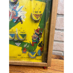 Vintage 1930s Baseball Poosh-M-Up Marble Pinball Table Top Game Wood Frame