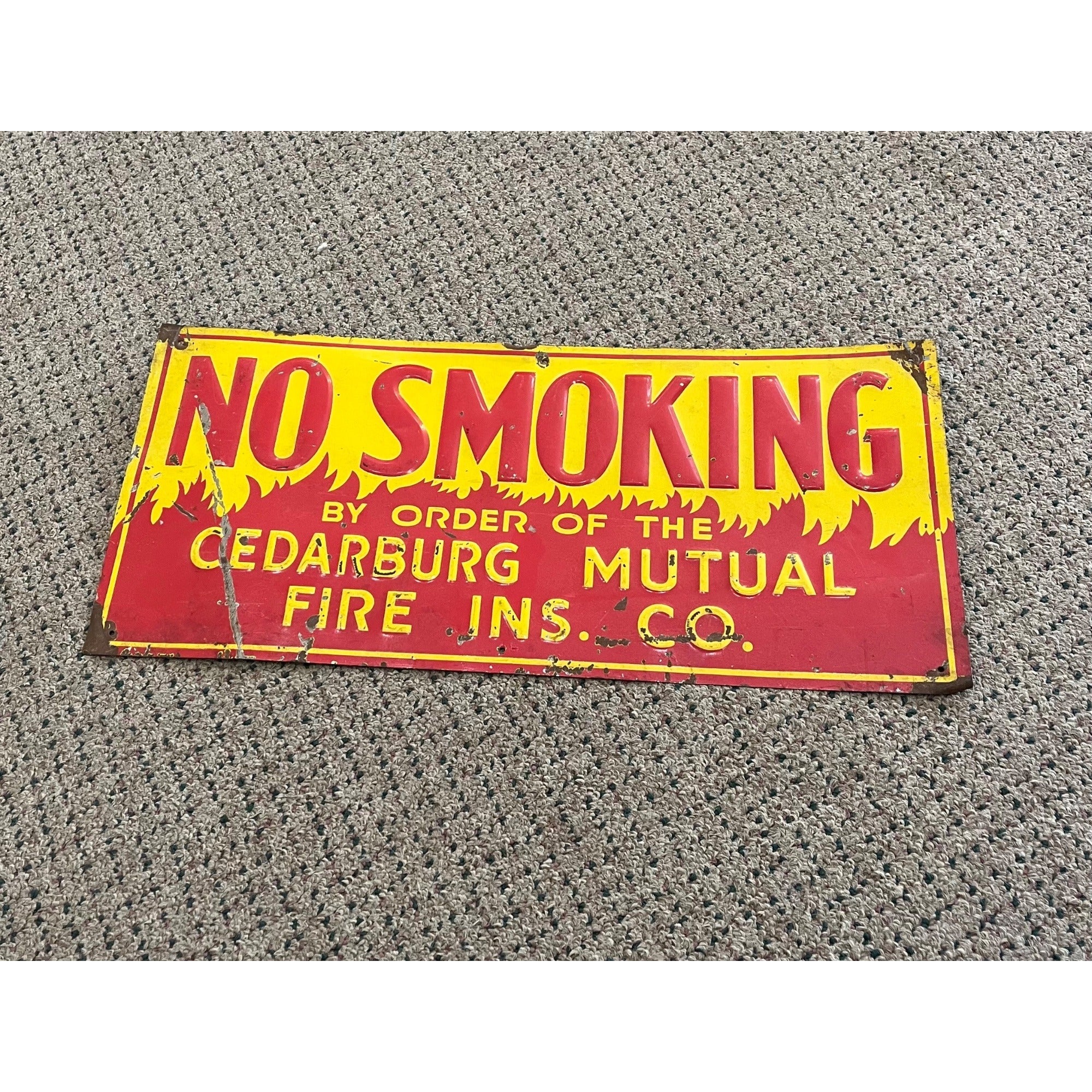No Smoking Ordinance Vintage Sign Cedarburg Mutual Fire Ins Co Wisconsin