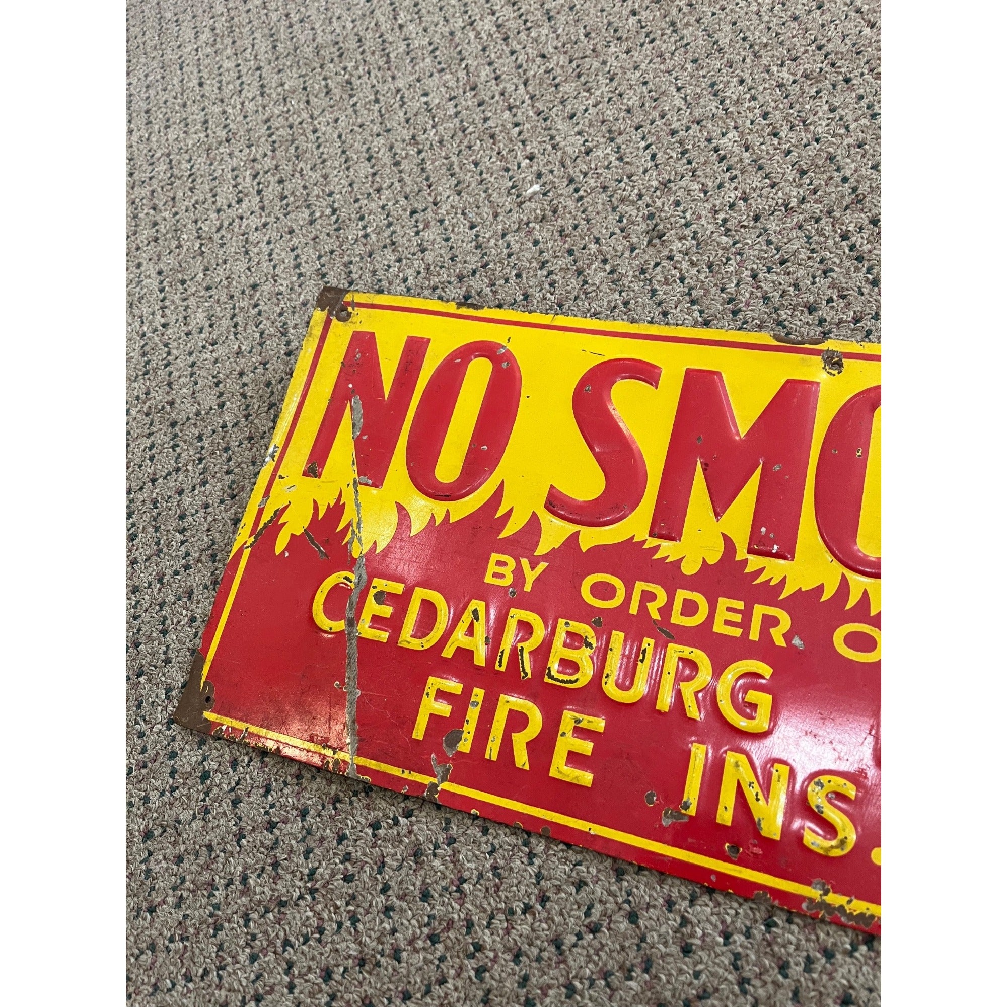 No Smoking Ordinance Vintage Sign Cedarburg Mutual Fire Ins Co Wisconsin