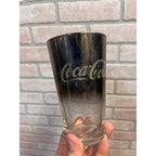 Vintage Coca Cola Silver Fade & Glitter "Smoked Mirrored" Soda Fountain Glass
