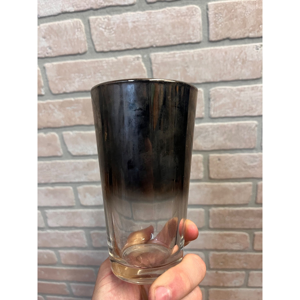 Vintage Coca Cola Silver Fade & Glitter "Smoked Mirrored" Soda Fountain Glass