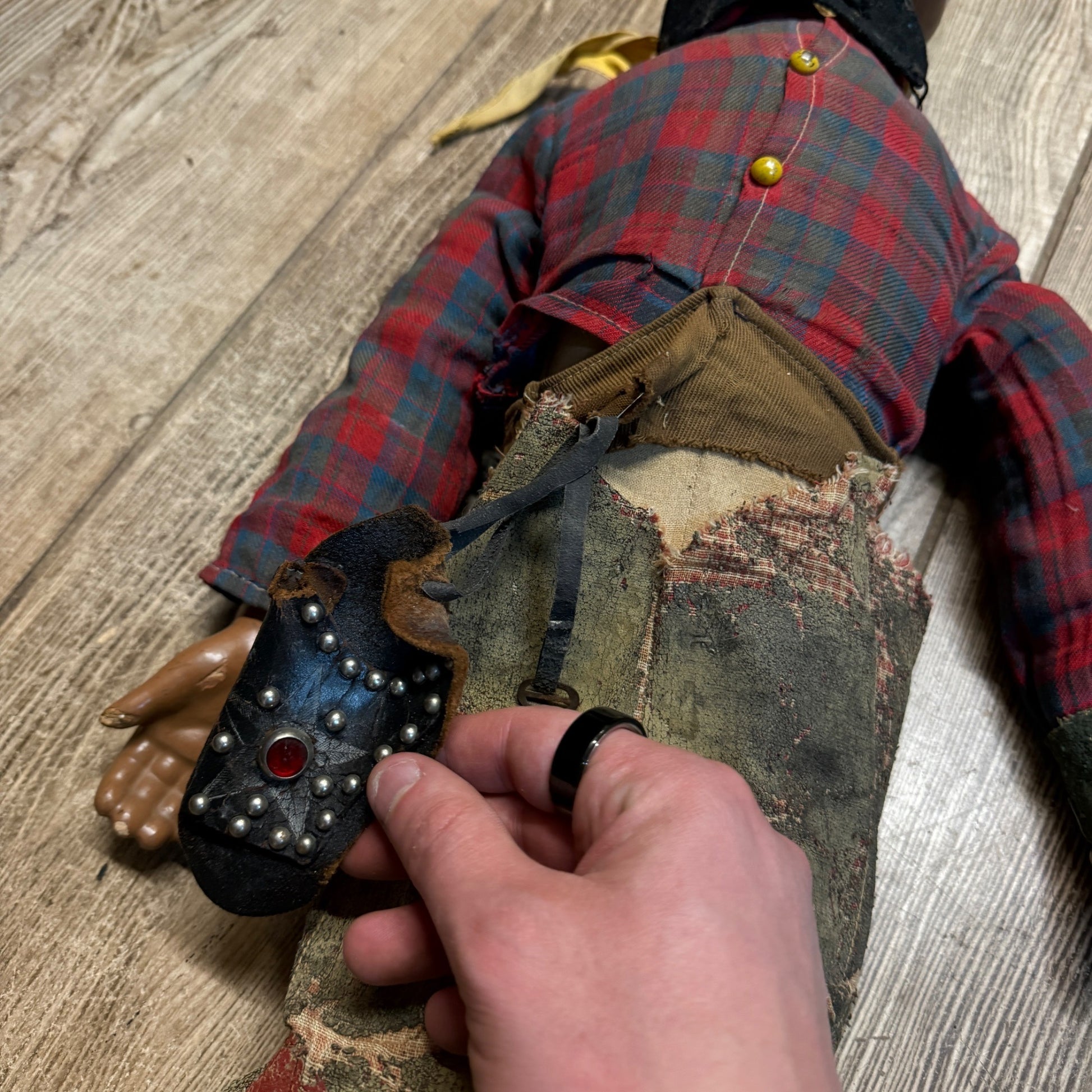 RARE Vintage Lone Ranger Western Cowboy Composition 25" Doll Figure  AS-IS