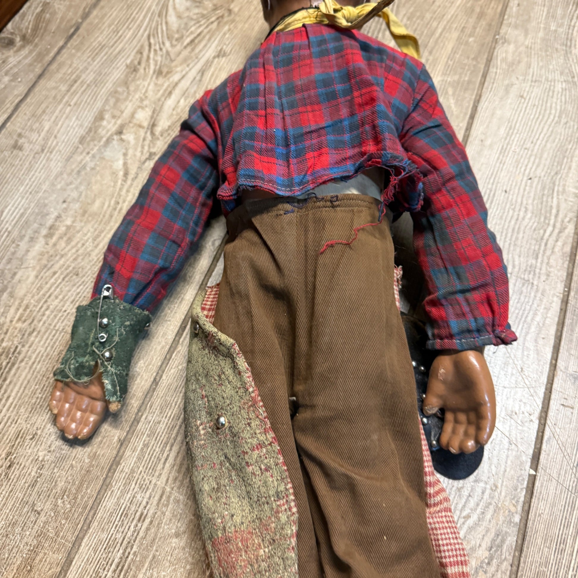 RARE Vintage Lone Ranger Western Cowboy Composition 25" Doll Figure  AS-IS