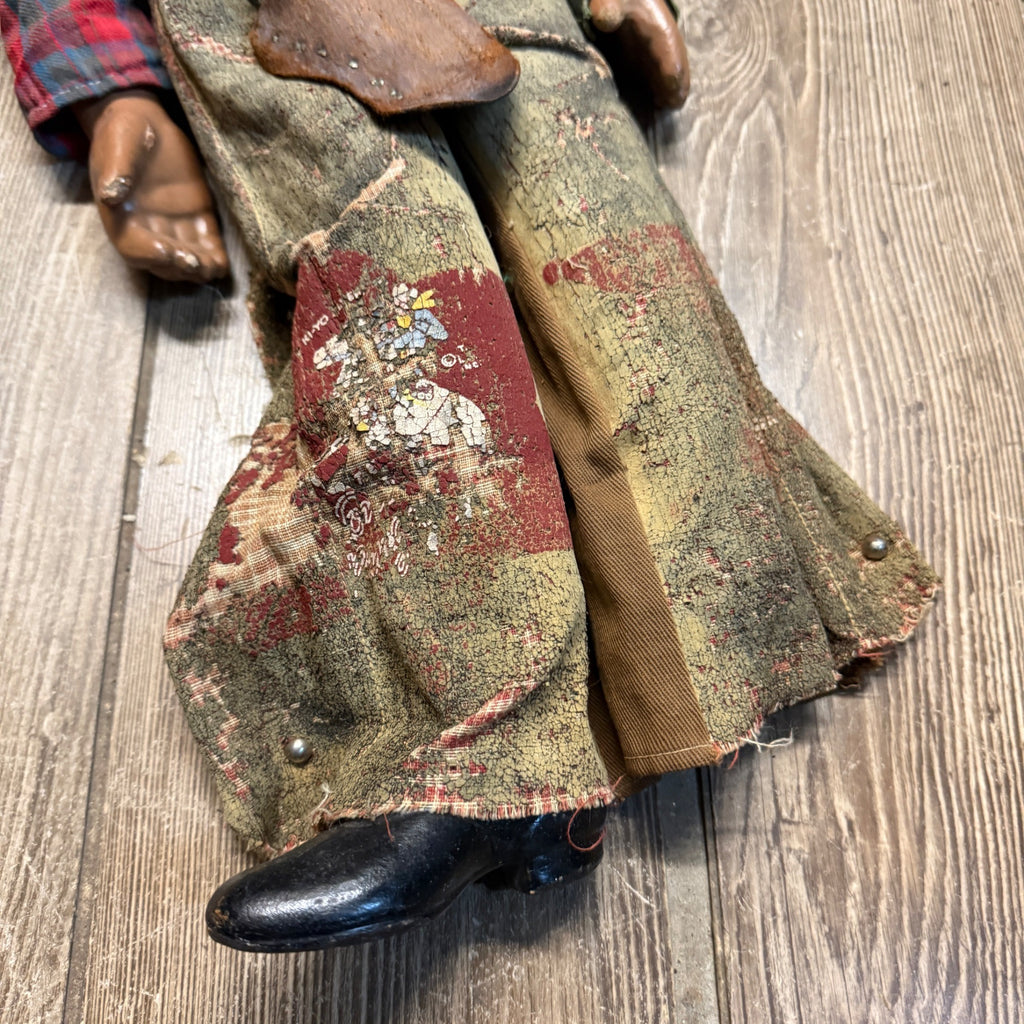 RARE Vintage Lone Ranger Western Cowboy Composition 25" Doll Figure  AS-IS