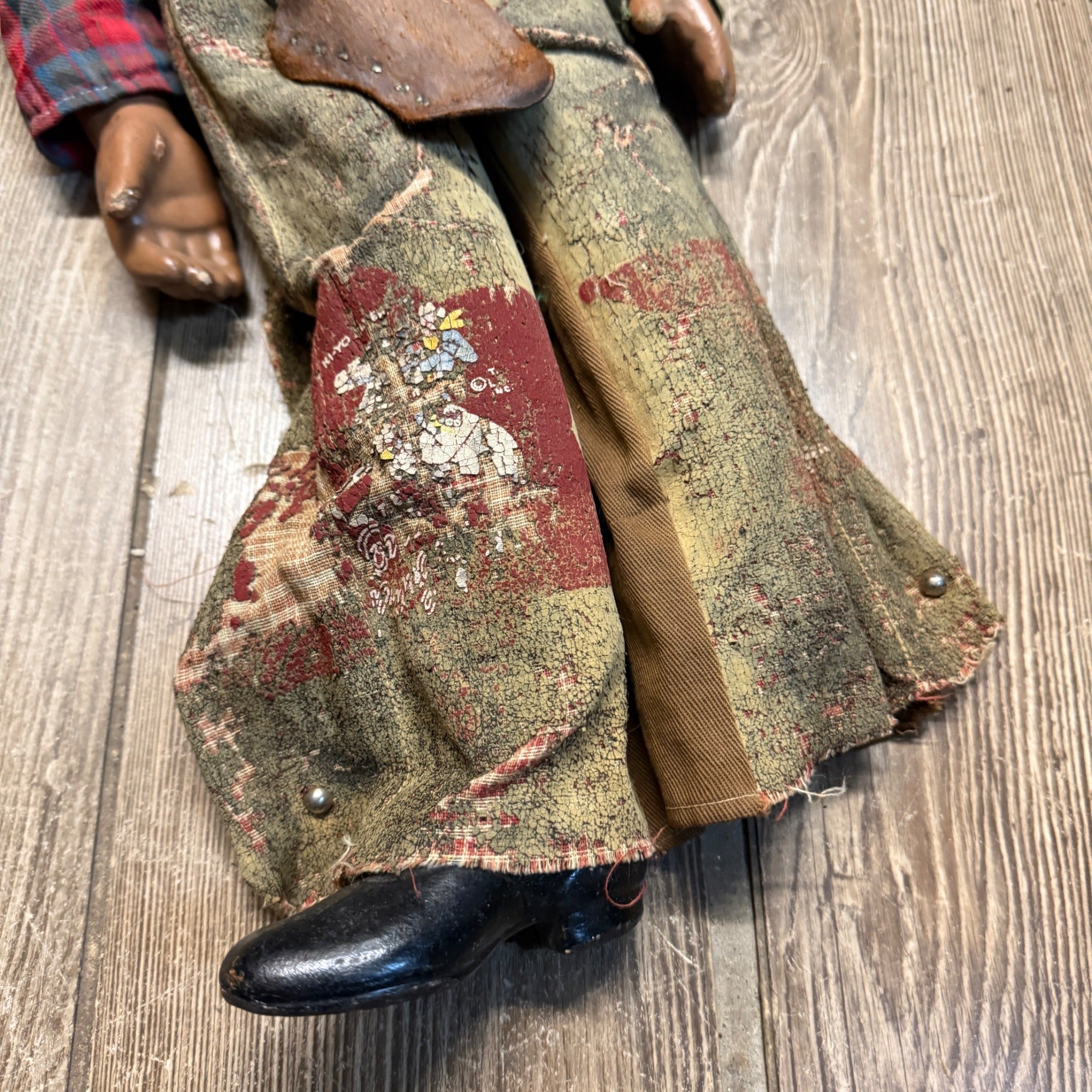 RARE Vintage Lone Ranger Western Cowboy Composition 25" Doll Figure  AS-IS