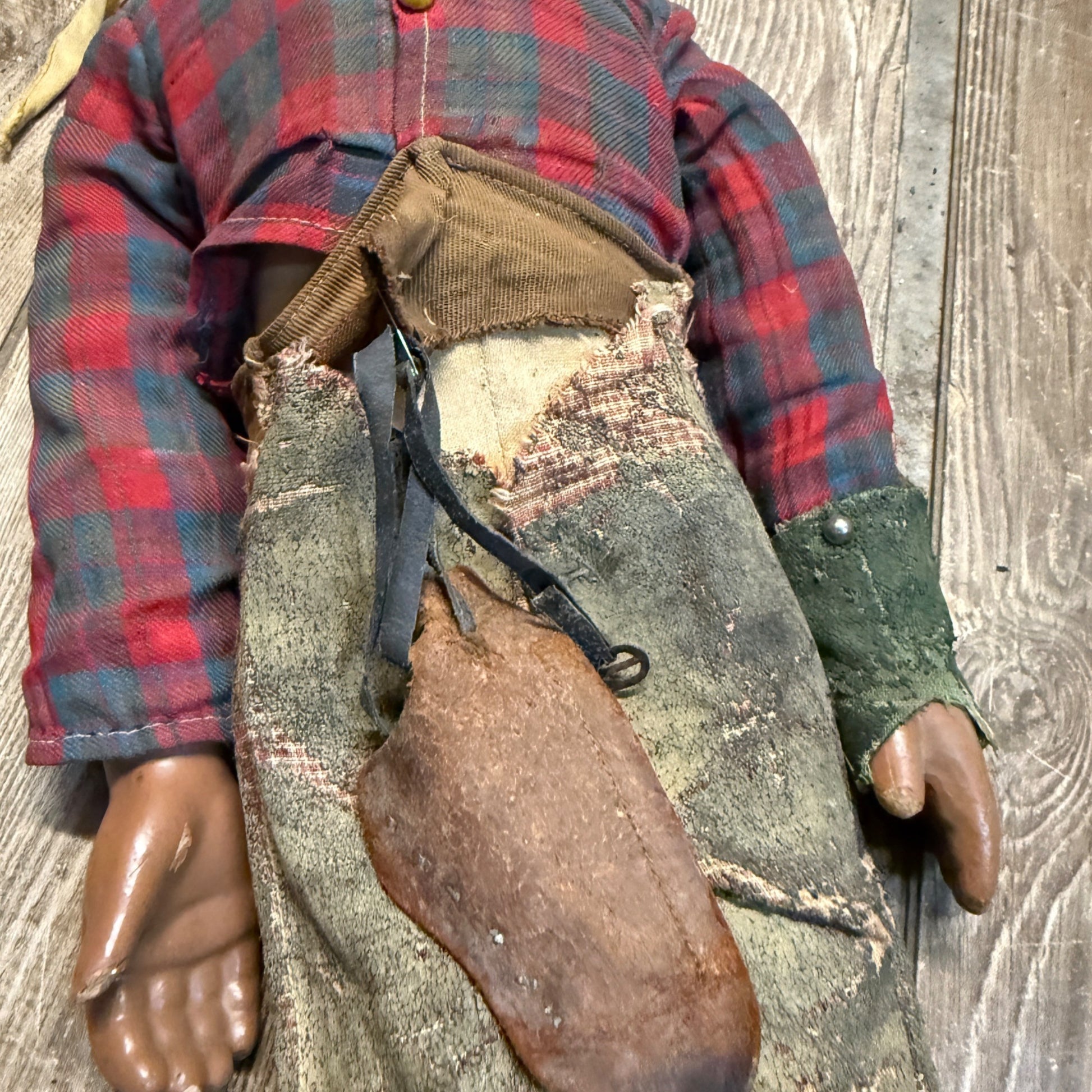 RARE Vintage Lone Ranger Western Cowboy Composition 25" Doll Figure  AS-IS