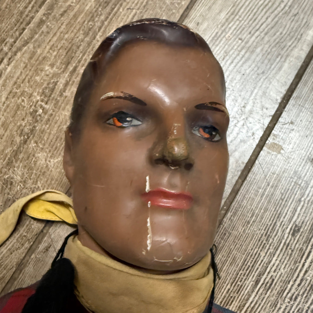 RARE Vintage Lone Ranger Western Cowboy Composition 25" Doll Figure  AS-IS