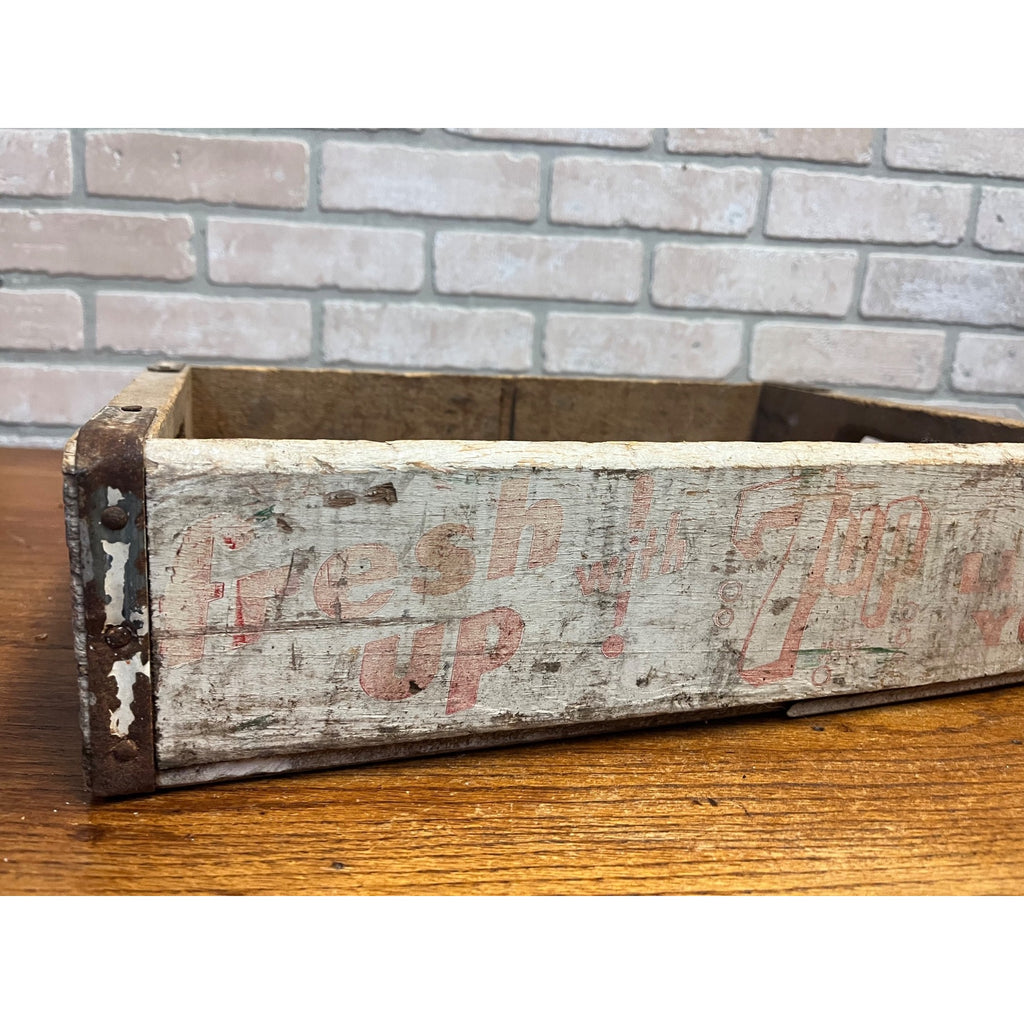 Vintage 7UP Seven-UP Wooden Soda Bottle Carrier Case Crate Sheboygan Wis