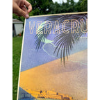 Original 1950s Veracruz Mexico Travel Tourism Poster Vintage Art