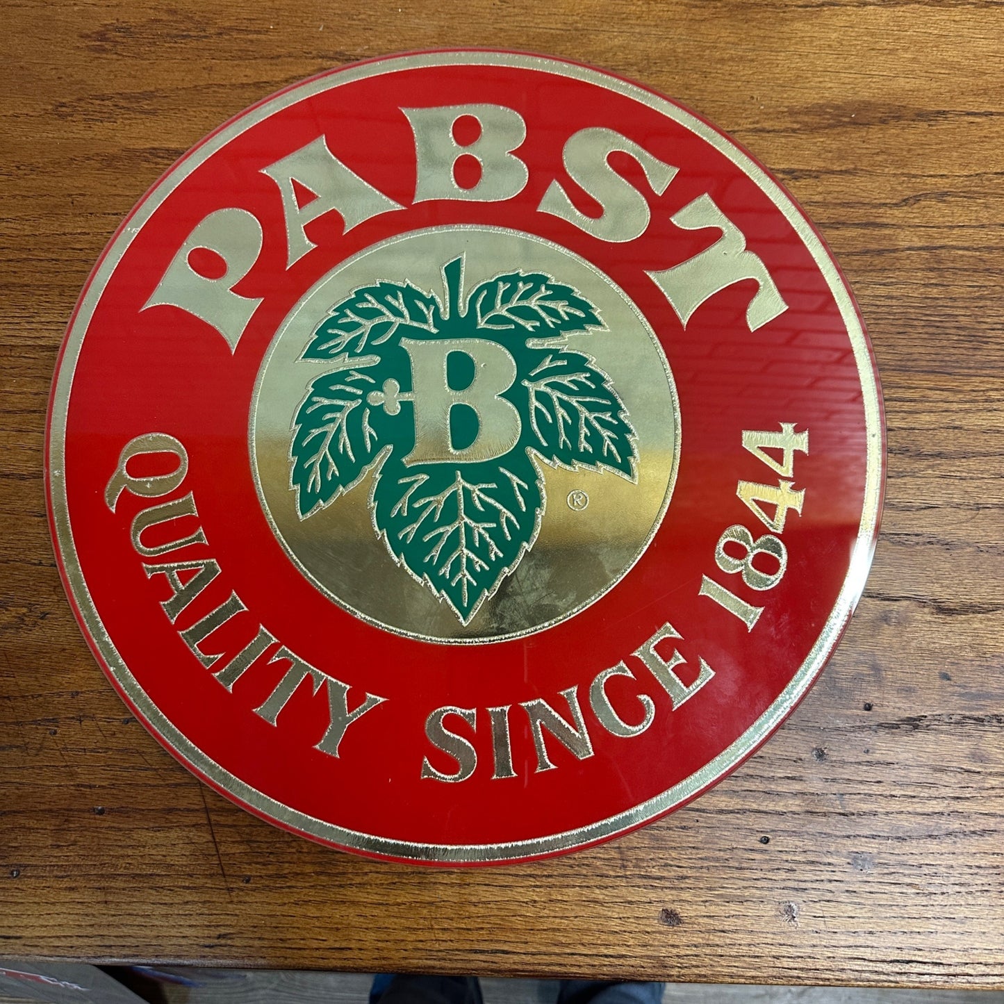 Vintage Pabst Blue Ribbon Beer Sign Reverse Painted Glass ROG Beeco PBR