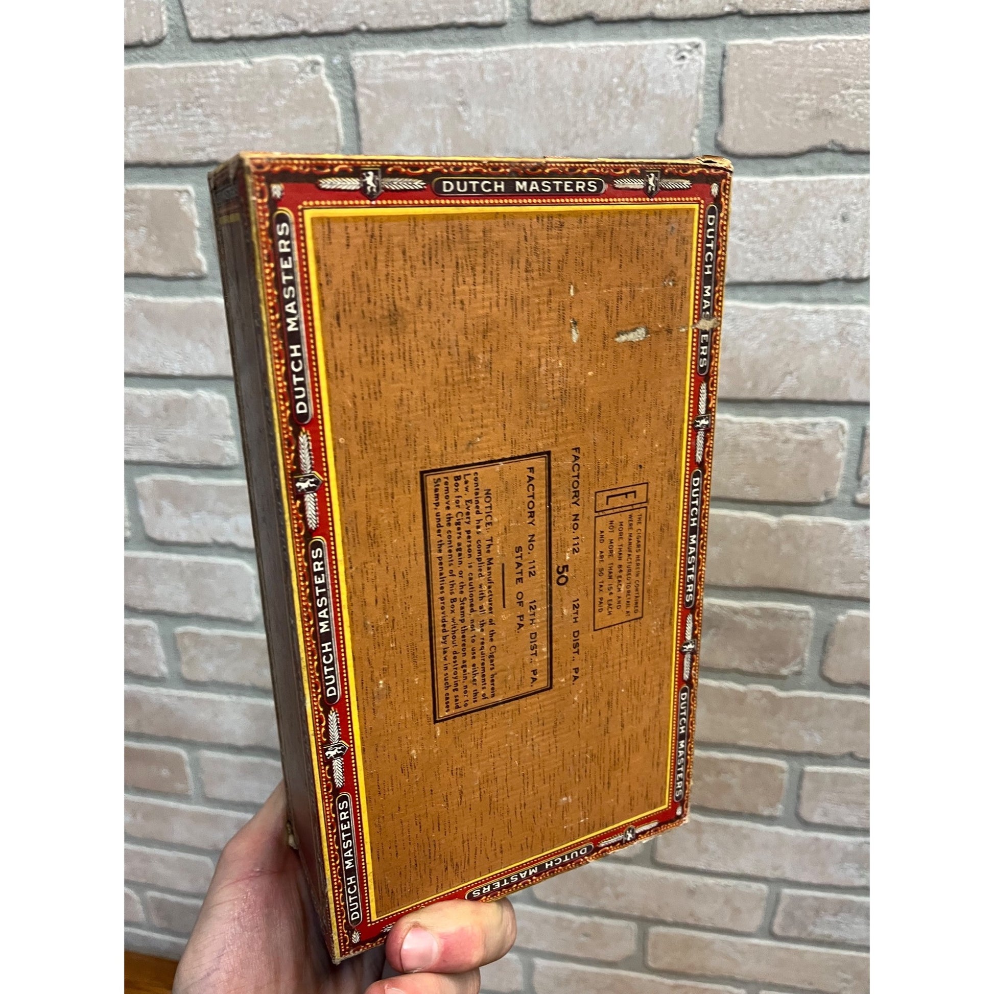 Vintage Dutch Masters Cigars Advertising Box Empty Consolidated Cigar Corp