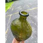 Vintage 1960s "American System" Embossed Olive Green Glass Flask Bottle Repro