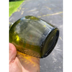 Vintage 1960s "American System" Embossed Olive Green Glass Flask Bottle Repro