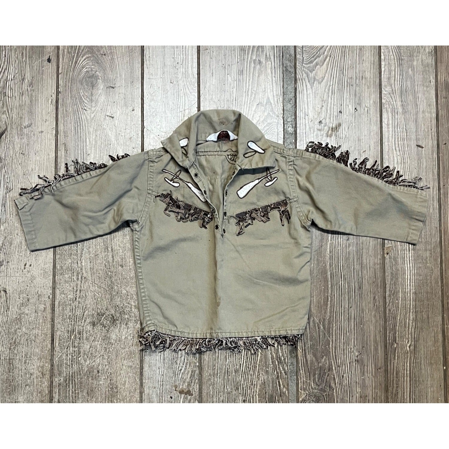 Vintage 1950s Child's Play Jacket Davy Crockett Western Wolf of Waco Ace Gilman