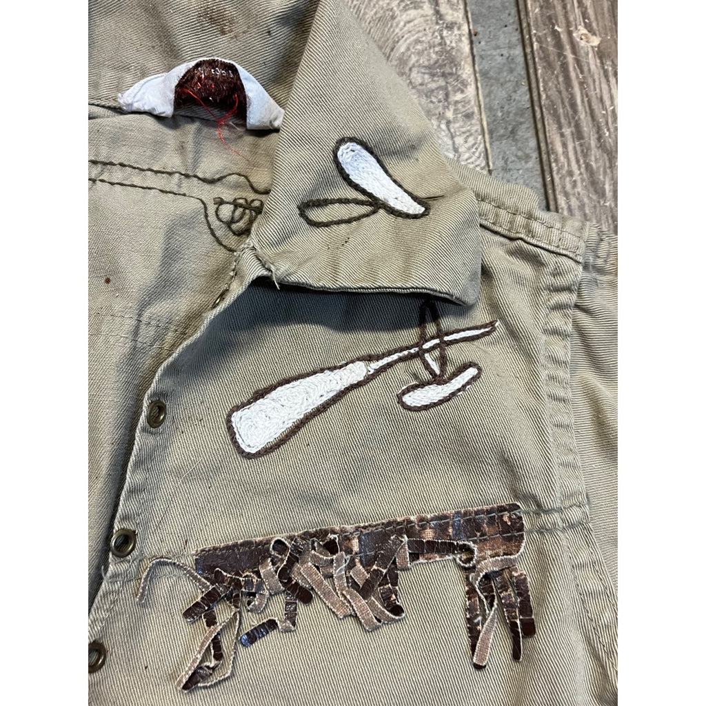 Vintage 1950s Child's Play Jacket Davy Crockett Western Wolf of Waco Ace Gilman