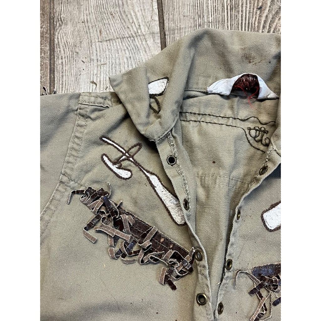 Vintage 1950s Child's Play Jacket Davy Crockett Western Wolf of Waco Ace Gilman