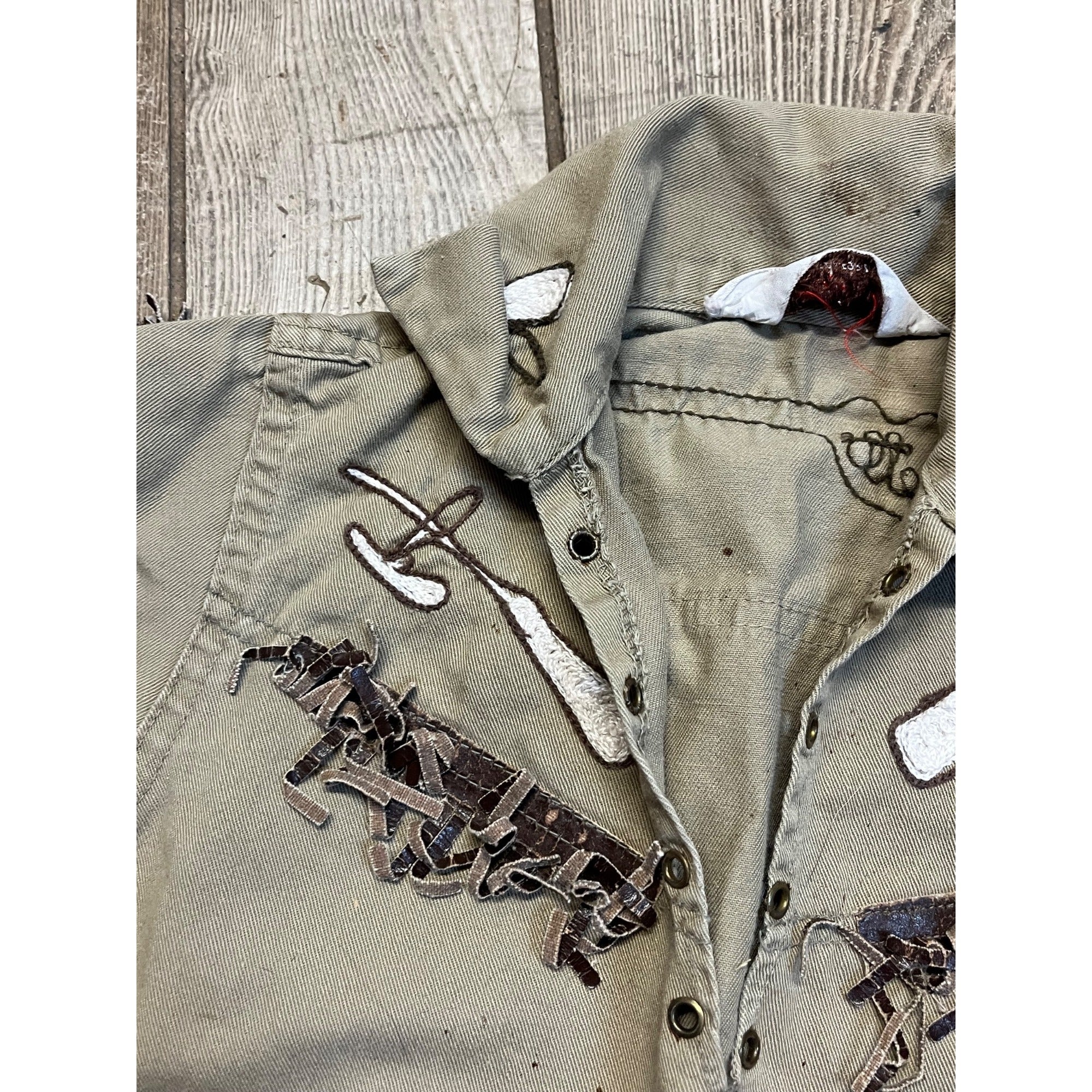 Vintage 1950s Child's Play Jacket Davy Crockett Western Wolf of Waco Ace Gilman
