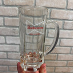 Budweiser King of Beer Tankard Heavy Walled Mug Glass 6.25" Anheuser Busch