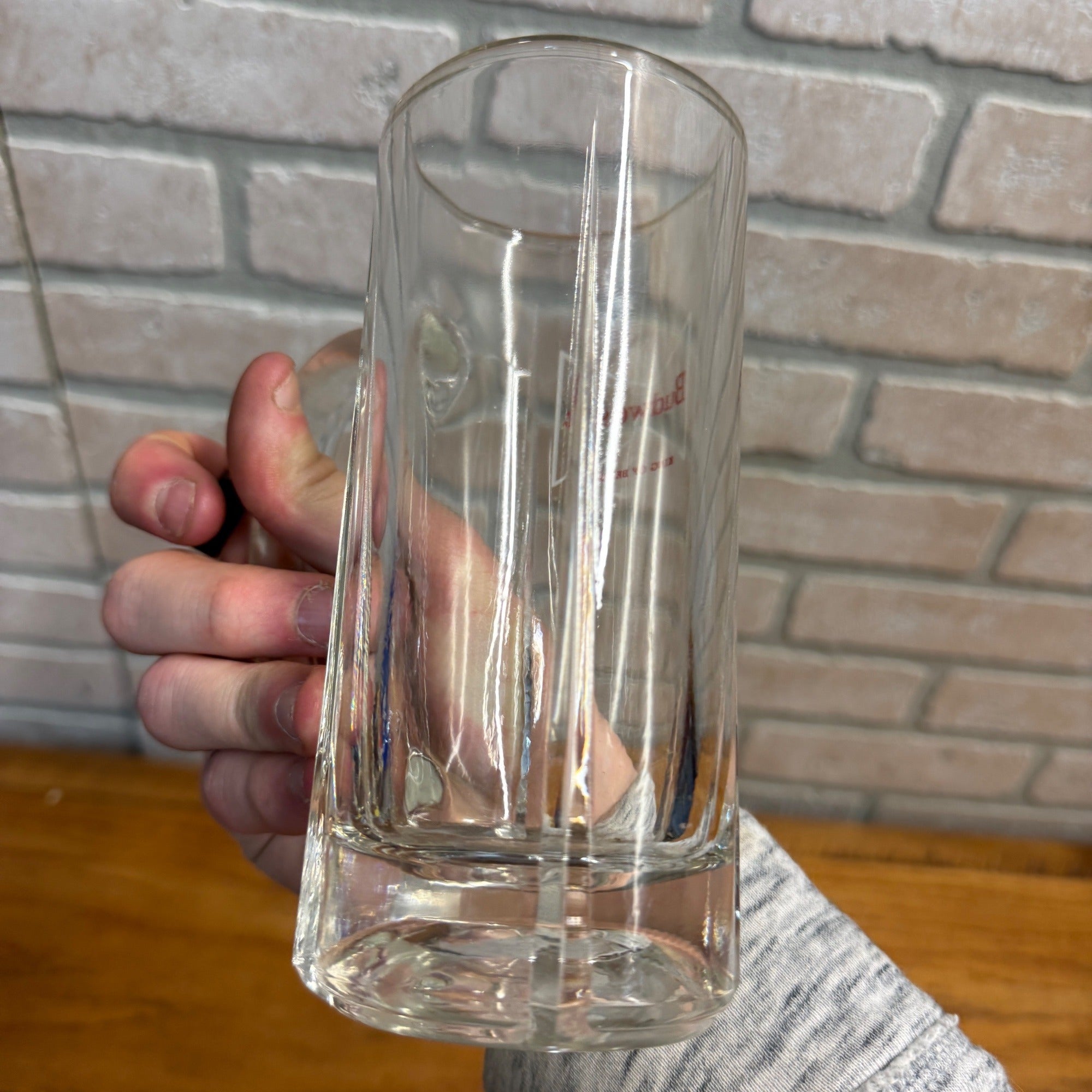 Budweiser King of Beer Tankard Heavy Walled Mug Glass 6.25" Anheuser Busch