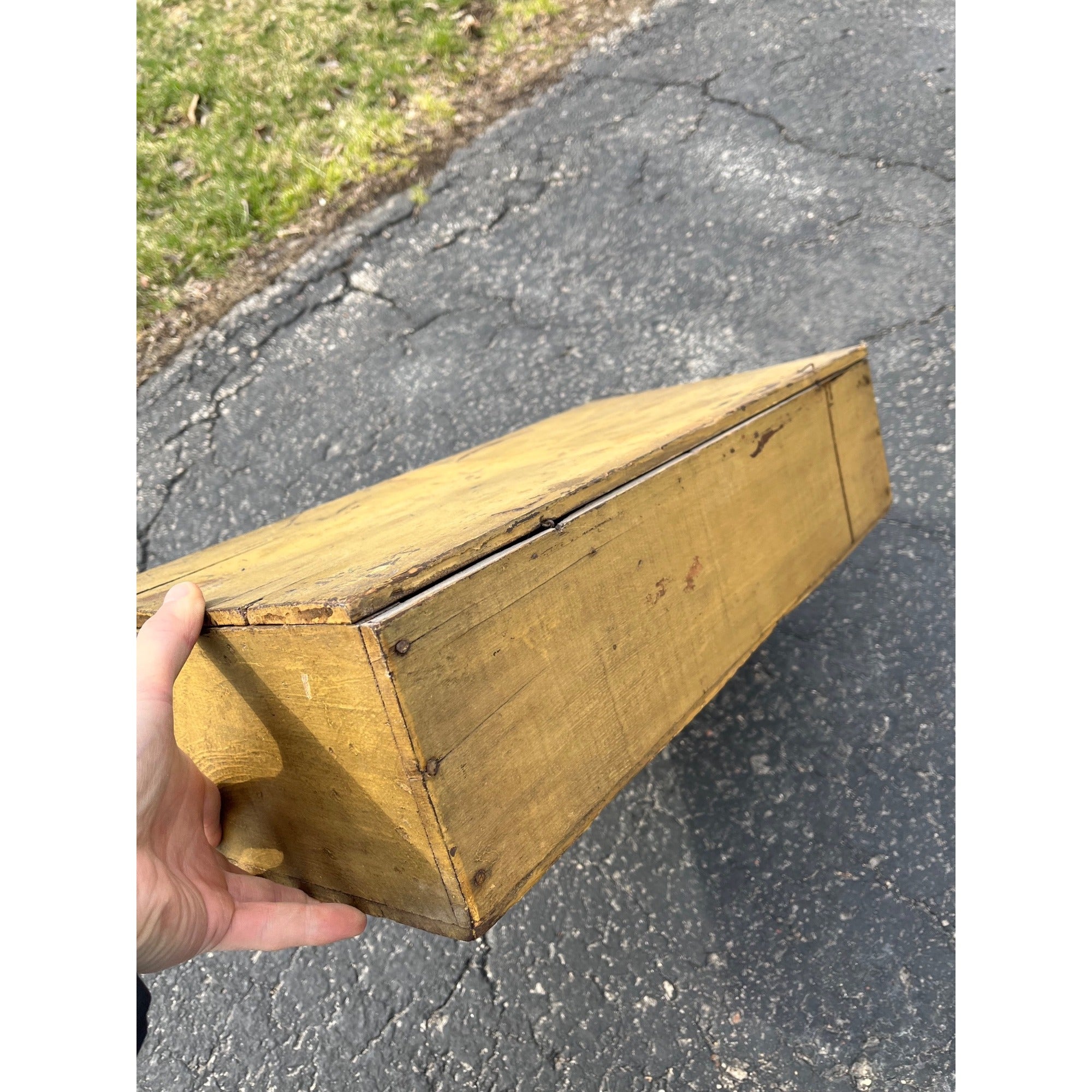 SCARCE Dunn Mustard Co General Store Display Crate Exceptional Primitive Yellow Box
