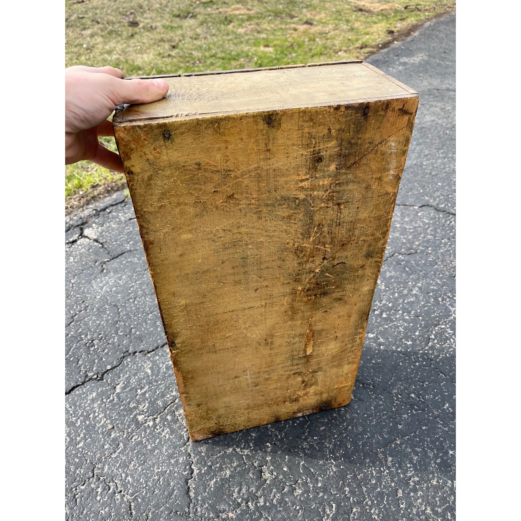 SCARCE Dunn Mustard Co General Store Display Crate Exceptional Primitive Yellow Box