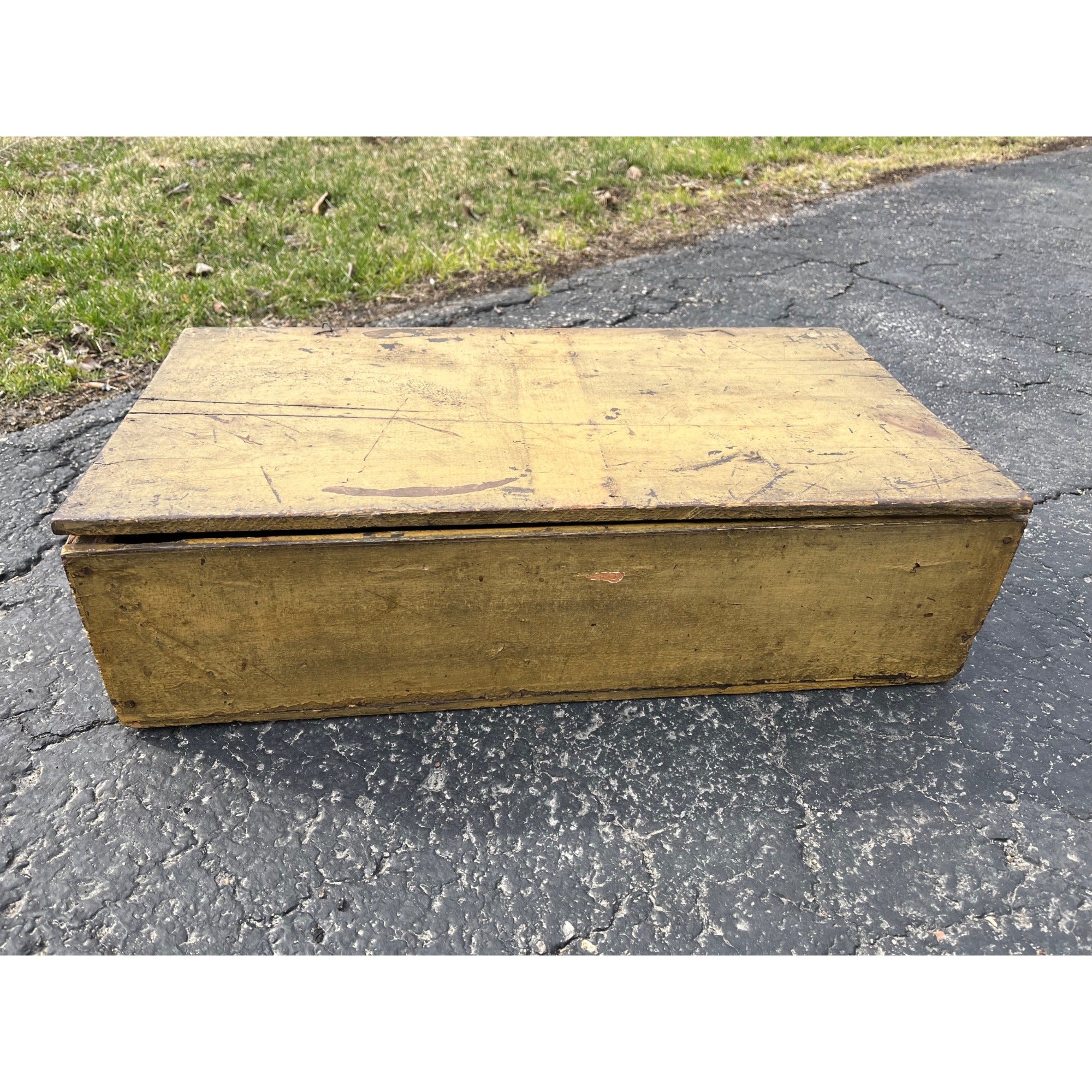 SCARCE Dunn Mustard Co General Store Display Crate Exceptional Primitive Yellow Box