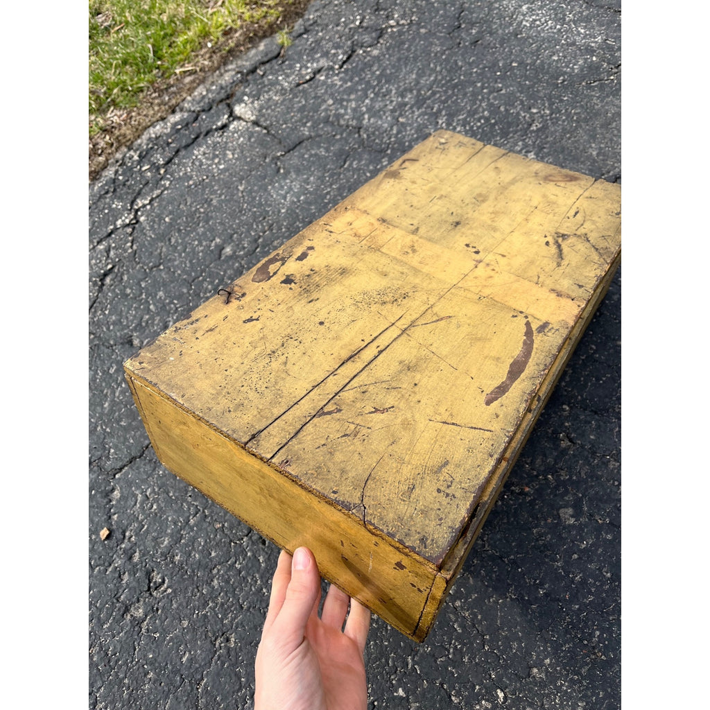 SCARCE Dunn Mustard Co General Store Display Crate Exceptional Primitive Yellow Box