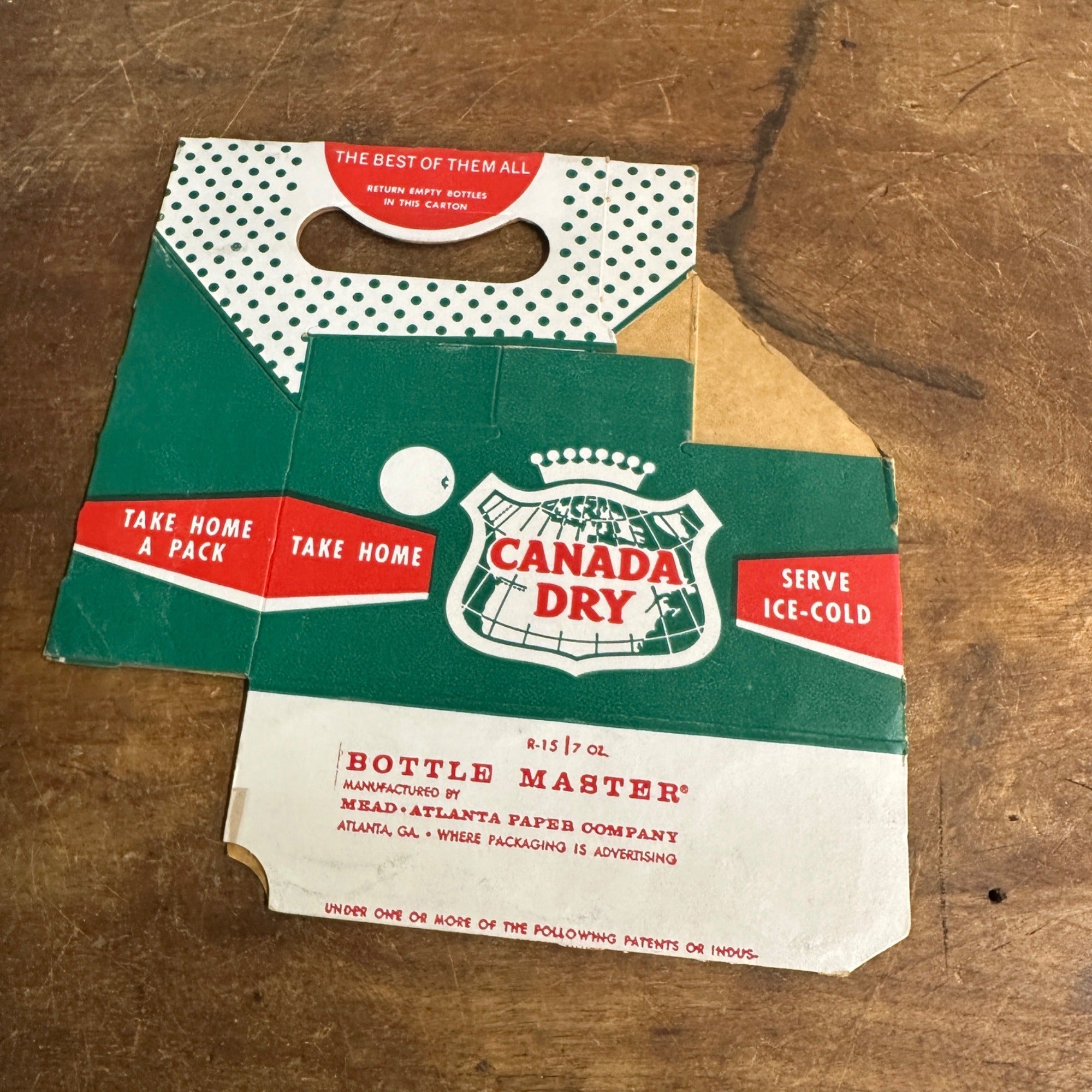 Canada Dry Ginger Ale Caddy Cardbaord NOS Soda Carrier Tote