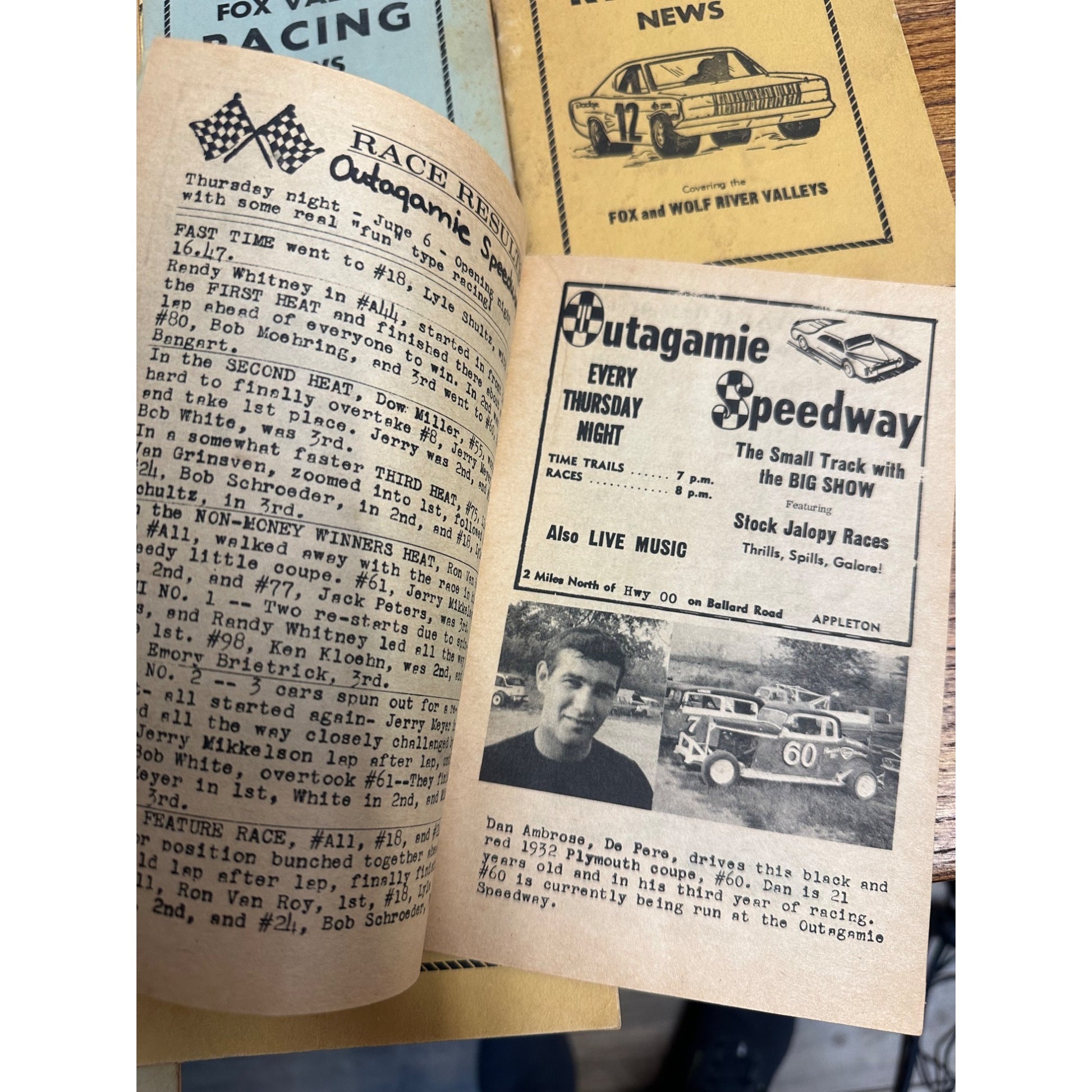 Vintage 1950s Fox Valley Racing NewsPrograms Lot (17) Wisconsin Wis Dick Trickle