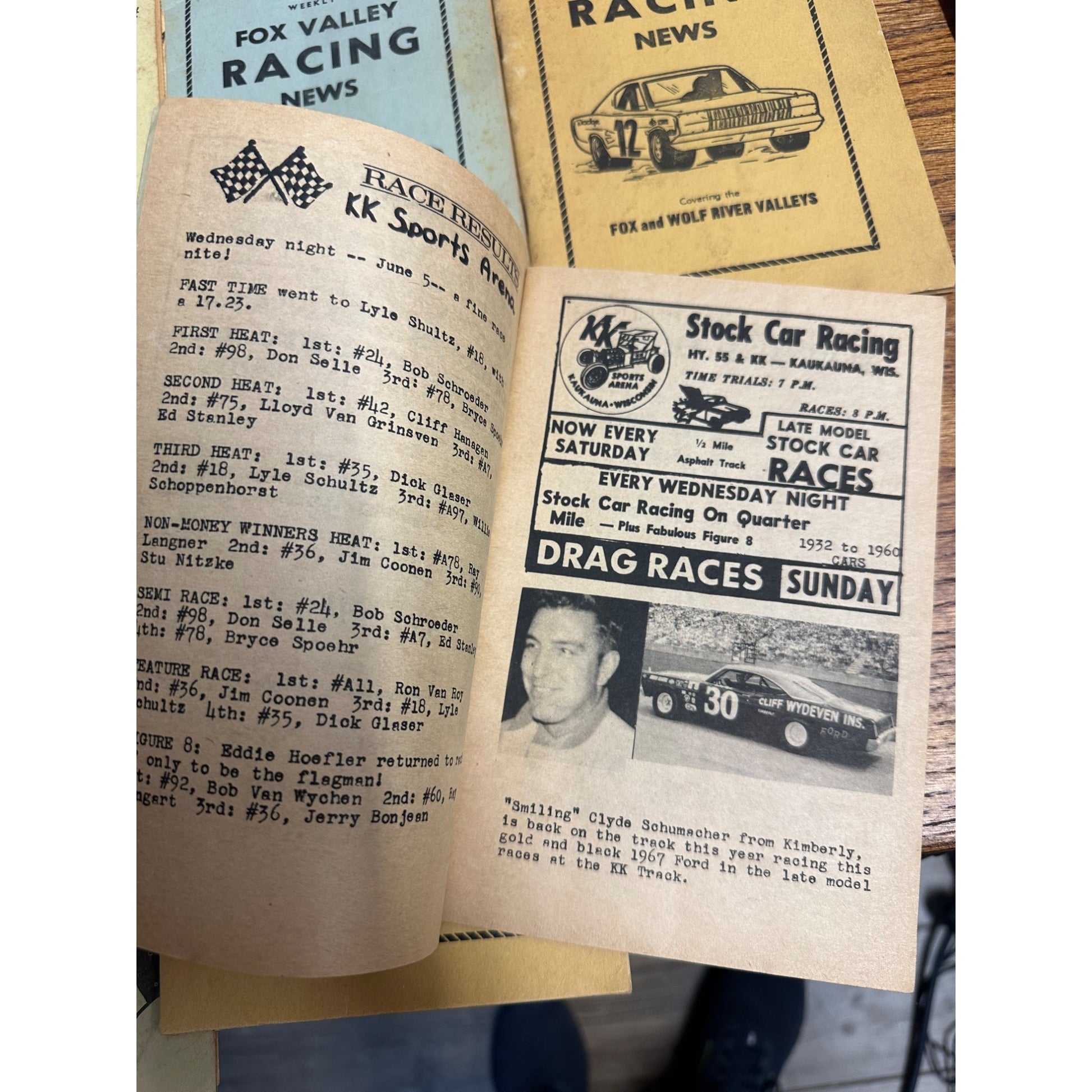 Vintage 1950s Fox Valley Racing NewsPrograms Lot (17) Wisconsin Wis Dick Trickle